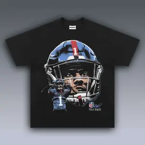 [SALE Up To 50% Off] Malik Nabers Graphic Tee, Y2K Crew Neck Streetwear T-Shirt, Unisex Crew Neck Tee, Vintage Football Graphic, Sports Player Bootleg Premium Style, Casual Cotton Fit 1 Sided