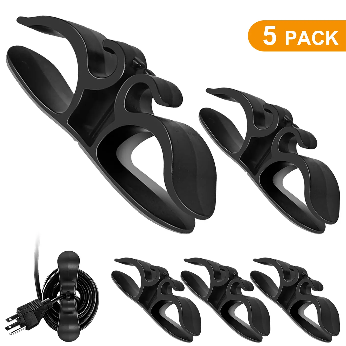 Youcox Super Sticky Nano Tape Cord Holder with 3M Glue, 5-10 Pack Butterfly-Shape Stick-On Wire Organizer, Strong Grip Home Storage Hook for Kitchen Equipment Wires & Extension Cable Organizer