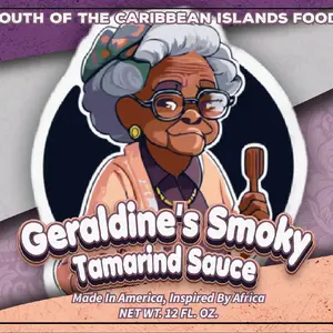 Geraldine's Smoky Tamarind Sauce - 12 Fl. Oz. Made in America, Inspired by Africa, South of the Caribbean Islands Food