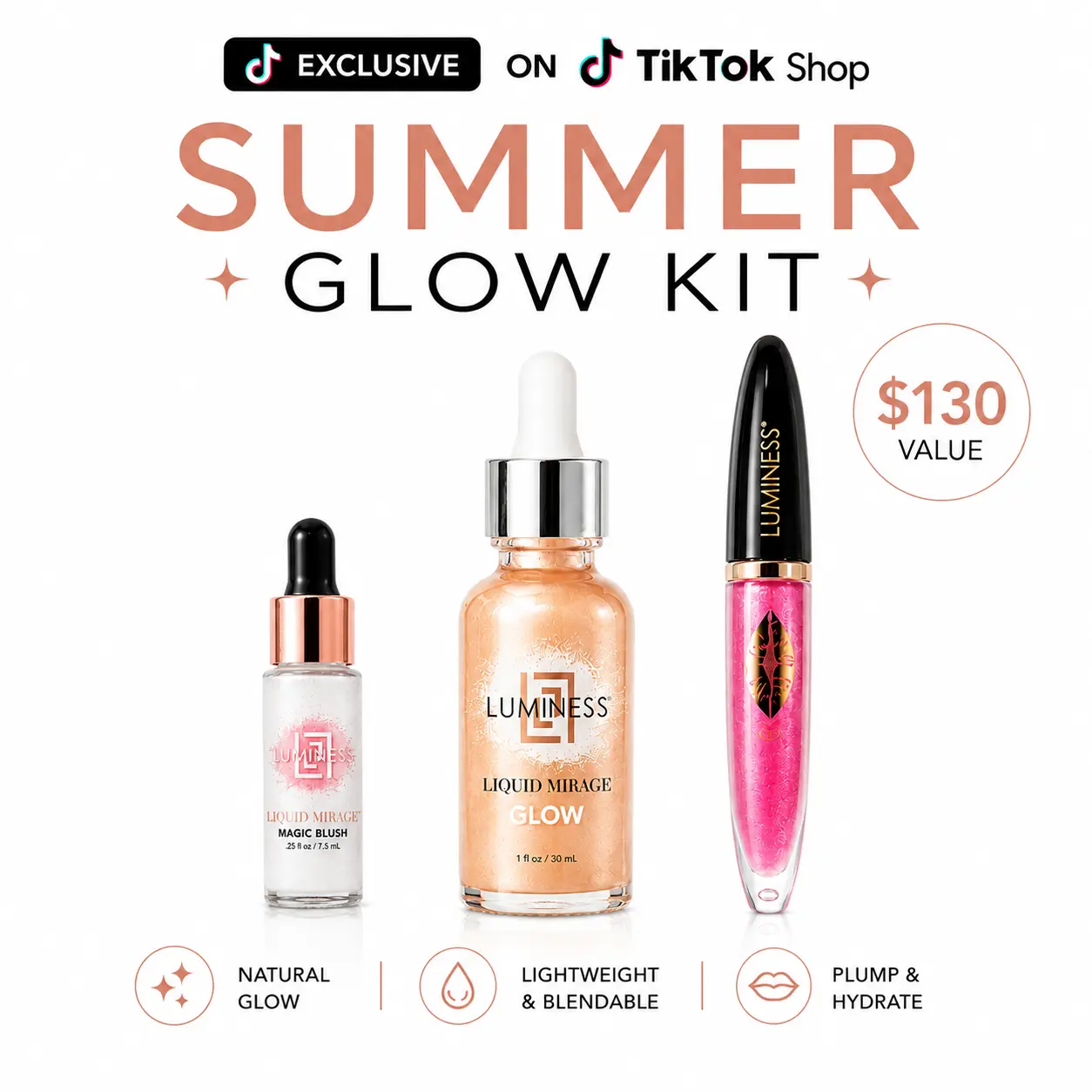 LUMINESS Summer Glow Makeup Blush Kit - TikTok Exclusive Beauty & Personal Care Product