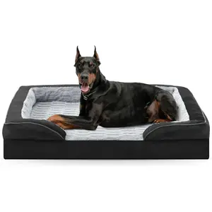 Bed for  Dogs - XL Plus   Sofa Beds, Supportive  Pet Couch Bed with Removable Washable Cover,  Lining and Nonskid Bottom, Black