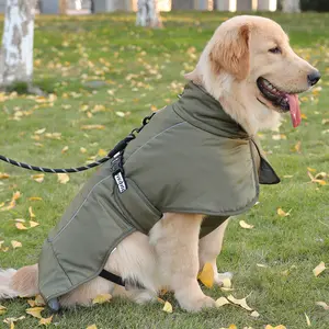 New autumn and winter cross-border dog clothing, thickened and warm, large dog reflective jacket, pet cotton coat