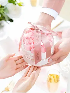 Round Rose Jewelry Box Gift Set, Ring Earrings Necklace Packaging Box, Luxurious Style Valentine's Day Present, Must-Have Choice