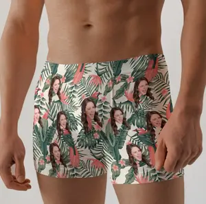 Photo Husband boxer Gift For Husband Hawai Floral boxer Custom Face Funny Men's boxer ethika boxers Menswear Underwear Boxer Shorts Birthday