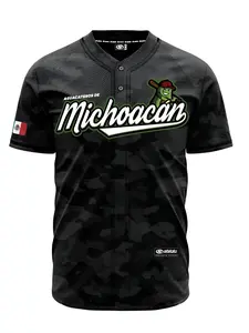 Michoacán Jersey (2.0 BLACK) - Camouflage Momias De Guanajuato Blue Fitted Jersey, Unisex, Machine Washable, Breathable Design, Striking "MEXICO" Print