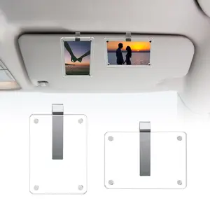 1797 Car Visor Clip Photo Holders 2 Pack, Cute Personalized Gifts for Her Him Mom Dad Wife Husband Girlfriend Boyfriend, Magnetic Picture Frame fit Polaroid & Wallet Photos 3.5 x 2.4 inch