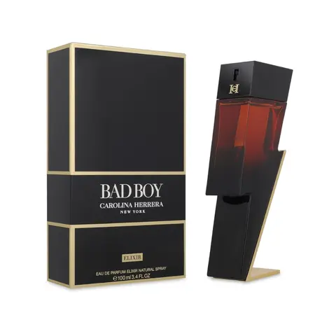 Carolina Herrera Bad Boy Elixir Eau de Parfum Men's Fragrance (3.4 oz) | Men's Leather Aromatic Cologne with Sage, Leather & Wood, Cedarwood | Long-Lasting Luxury Perfume