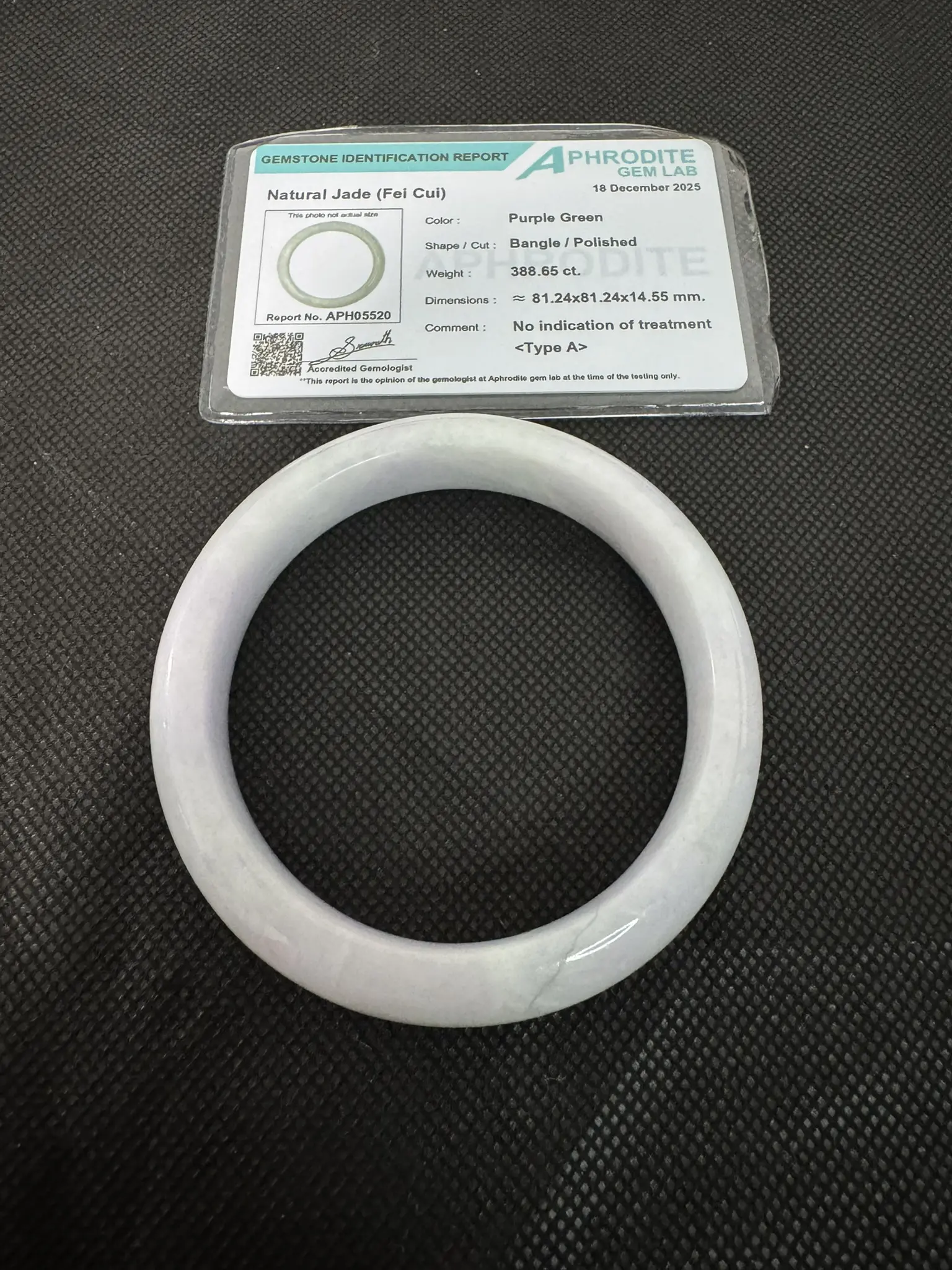 Natural Grade A Jadeite Jade Bangle | Spring with Color | Size XXL (65.61 mm) | CERTIFIED