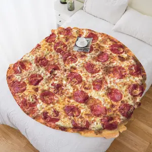 American Fast Food Style Pizza Blanket, Realistic Foil Texture, Foodie Photo Prop Blanket, Modern Design, Made in China