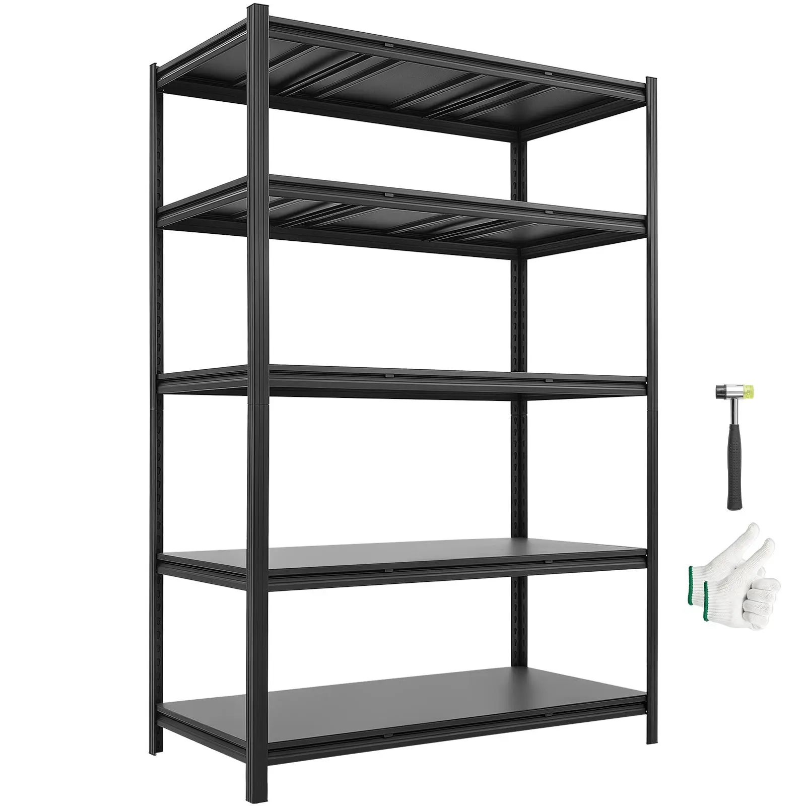 【summerfinds】VEVOR Storage Shelves, 5-Tier Adjustable, 1360.8kg Capacity, Heavy Duty Garage Storage Shelving Unit, Metal Utility Rack Shelf, for Garage Workshop Warehouse Basement, 1230 mm W x 623 mm D x 1813 mm H