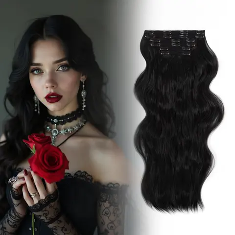#sohochic Female Hair Extensions Clip In, Qbeauty 2026 Thin Hair Special Upgrade, 6PCS 22-24in Invisible Silky Pre-styled Body Wave, All-day Light Soft Wefts, Gentle Clips, Tangle-prevention Smooth Strands, Natural Fullness, Seamless Blend, Long Lifespan