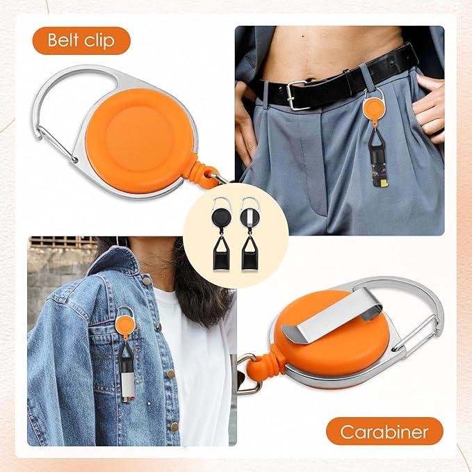 Tier's Haven 6 Pcs Retractable Lighter Leash, Keychain Lighter Holder with Clip Classic Lighters Cover Single Clip for Convenience Multicolor Lighters Strap