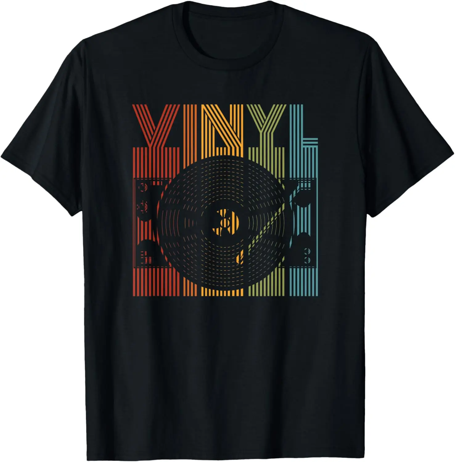 Retro Vinyl LP Records - Vintage Disc Summer Casual Shortsleeve Cotton T-Shirt