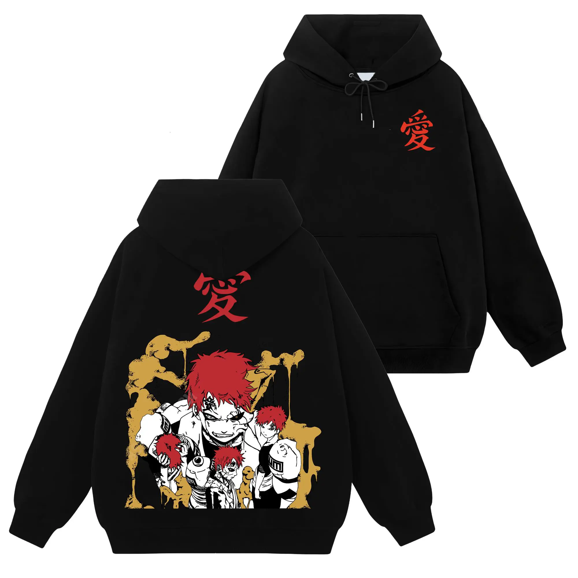[Konoha Shop] Limited Gaara Hokage Kazekage - Naruto Shippuden #38 Hoodie T-Shirt Sweatshirt, Retro Vintage Unisex Graphic 90s Cotton, Gift For Wibu Ninja Shinobi , Anime Manga Y2K Streetwear Apparel Everyday