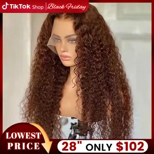 Chocolate Brown Deep Wave 13x4 13x6 Lace Frontal  Human Hair Wig For Women Pre Plucked 180% Density Brazilian Human Hair Wig Unnotable Hairline Preferred Campus Design Style TikTokShopBlackFriday