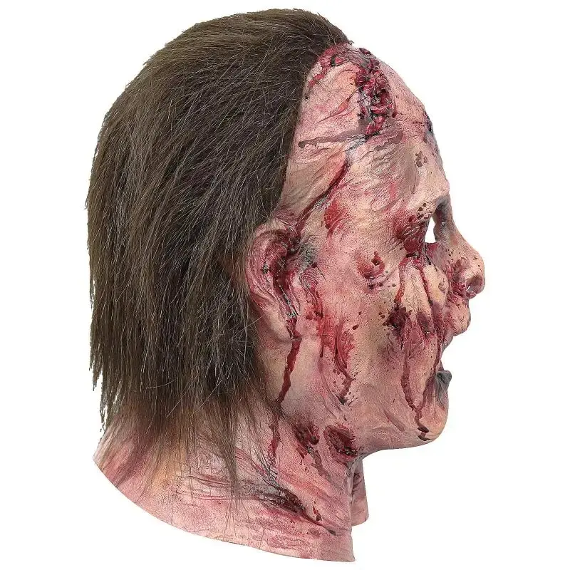 Adult Realistic Scary Bloody Silicone Clown Mask, Halloween Cosplay Headgear for Masquerade Party, Haunted House Decor Prop