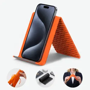 Flexible Silicone Aluminum Phone holder stand, Bendable Rollable Foldable Design, Universal Adjustable Anti-Slip Desktop Mount for Phone Tablet Laptop, Portable Ergonomic Holder for Home Office Travel