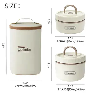 Portable insulated lunch box set – 3 layers, portable, 24-hour heat retention, for office workers, multi-layer design, winter edition, large capacity, 304 stainless steel, Microwave-safe, Student food container, No flavor mixing, Easy to clean, Bento box