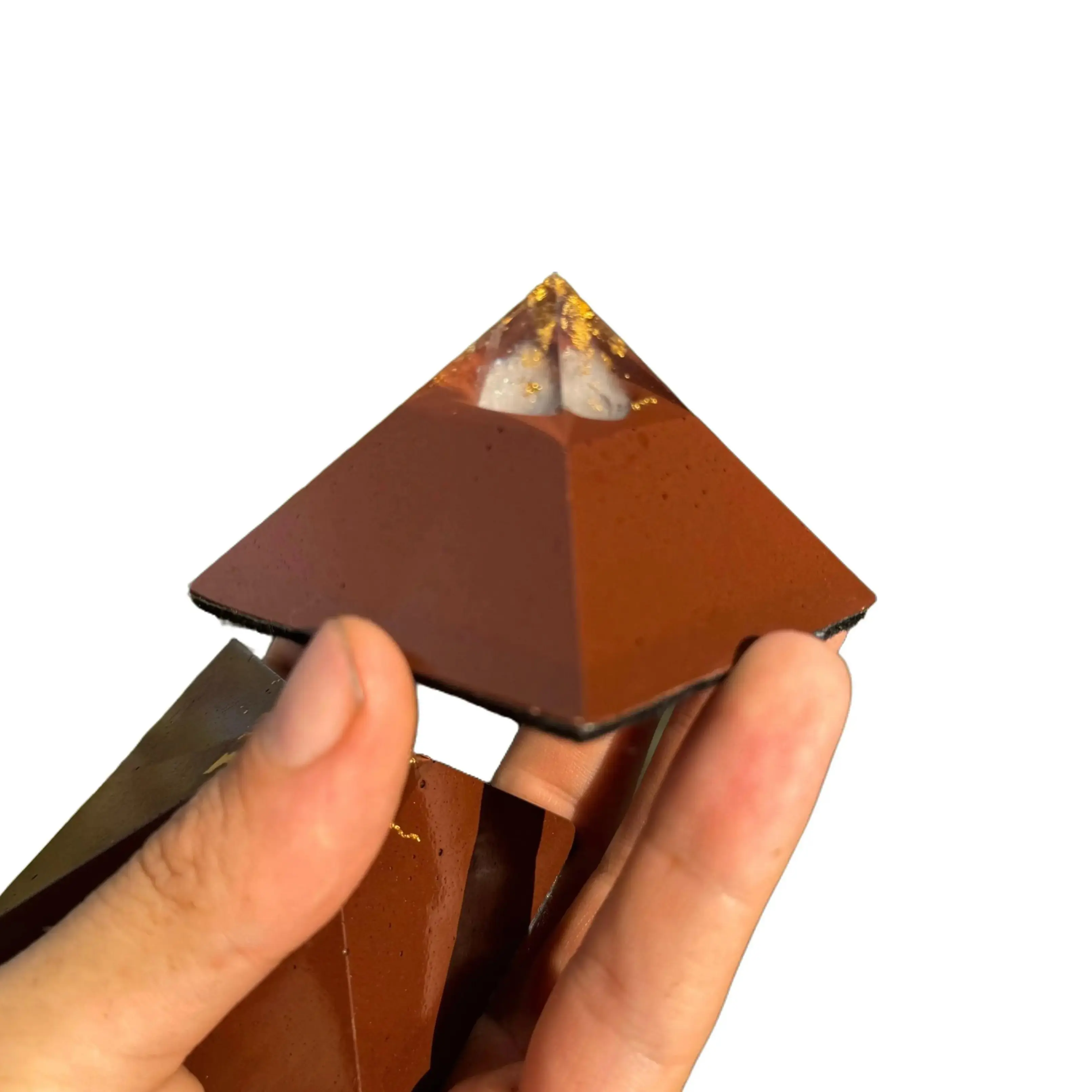 Small Red Sun Giza Orgonite Pyramid – 8-Sided For Lower Chakras & Life-Force Activation