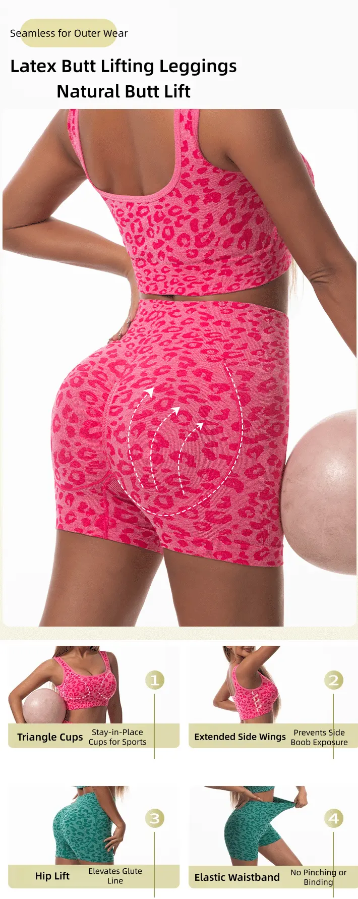 Product Introduction of VVL Women's Solid Wide-Strap Cami Backless Top & High Waist Leopard Print Yoga Set, Sporty Comfy Breathable Outfits for Yoga Gym Workout Running,Breathable Seamless Gym Training for All Seasons 14