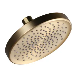 WOWOW 1-Spray Patterns with 1.75 GPM 6 in. Single Wall Mount Waterfall Fixed Shower Head in Brushed Gold