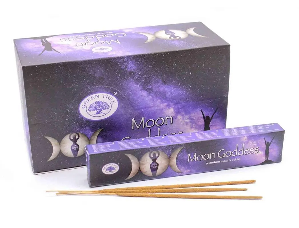 Moon Goddess Imported Resin Incense Sticks - Home Fragrances for Sacred Smoke, Spiritual Aura, Divine Offerings Home Care Supplies, Prayers, Soothing