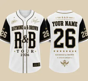 (Note 24h ) Raymond Brown Tour 2026 Limited Baseball Jersey Shirt, Personalized  R&B Concert Tee, Custom Music Fan Gift
