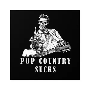 Pop Country Sucks - Bumper/Hard-Hat Sticker