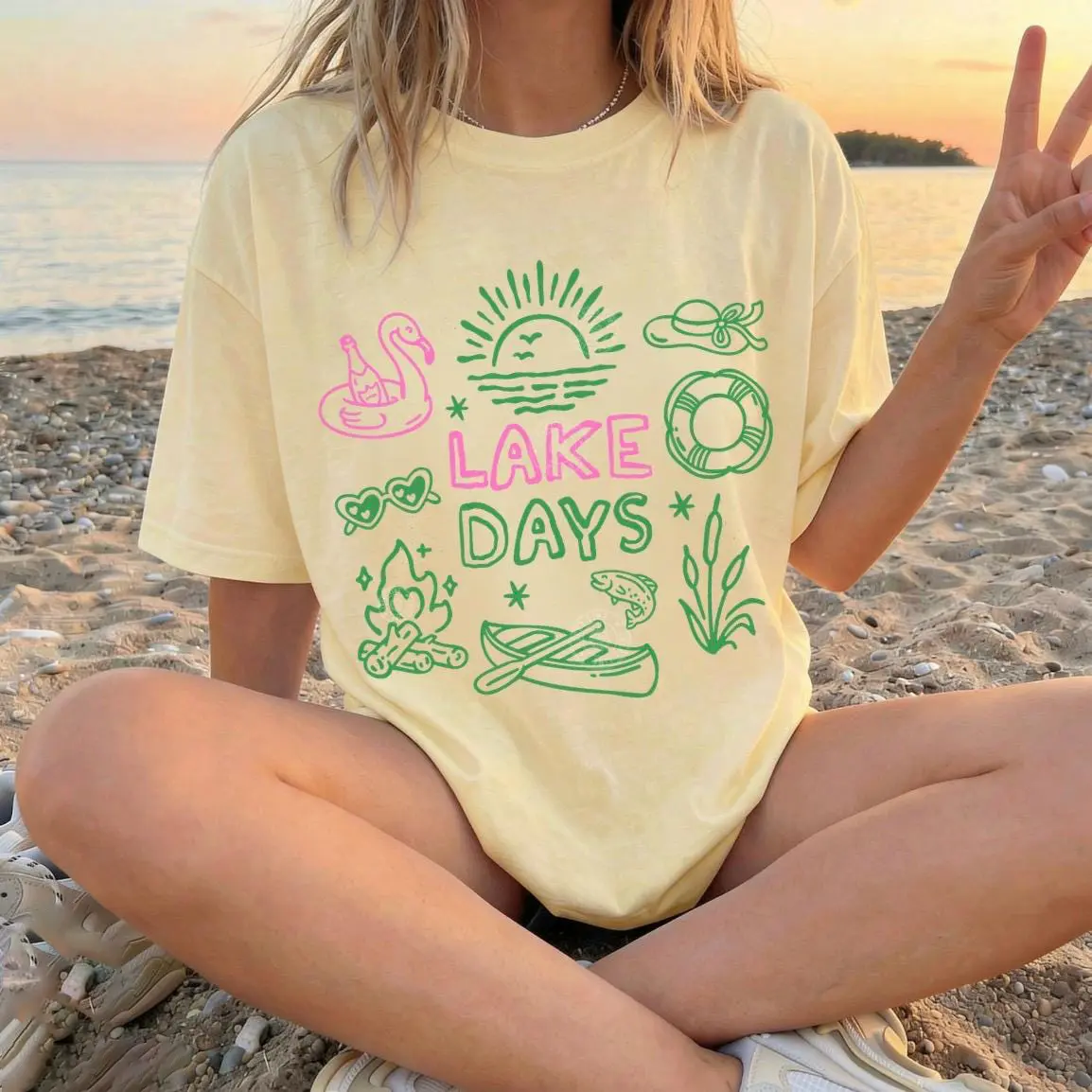 Comfort Colors Lake Days Shirt, Summer Shirt, Boating T-Shirt, River Life, lake Lover Gifts, Summer Vacation Graphic Tee, Trendy Summer Top