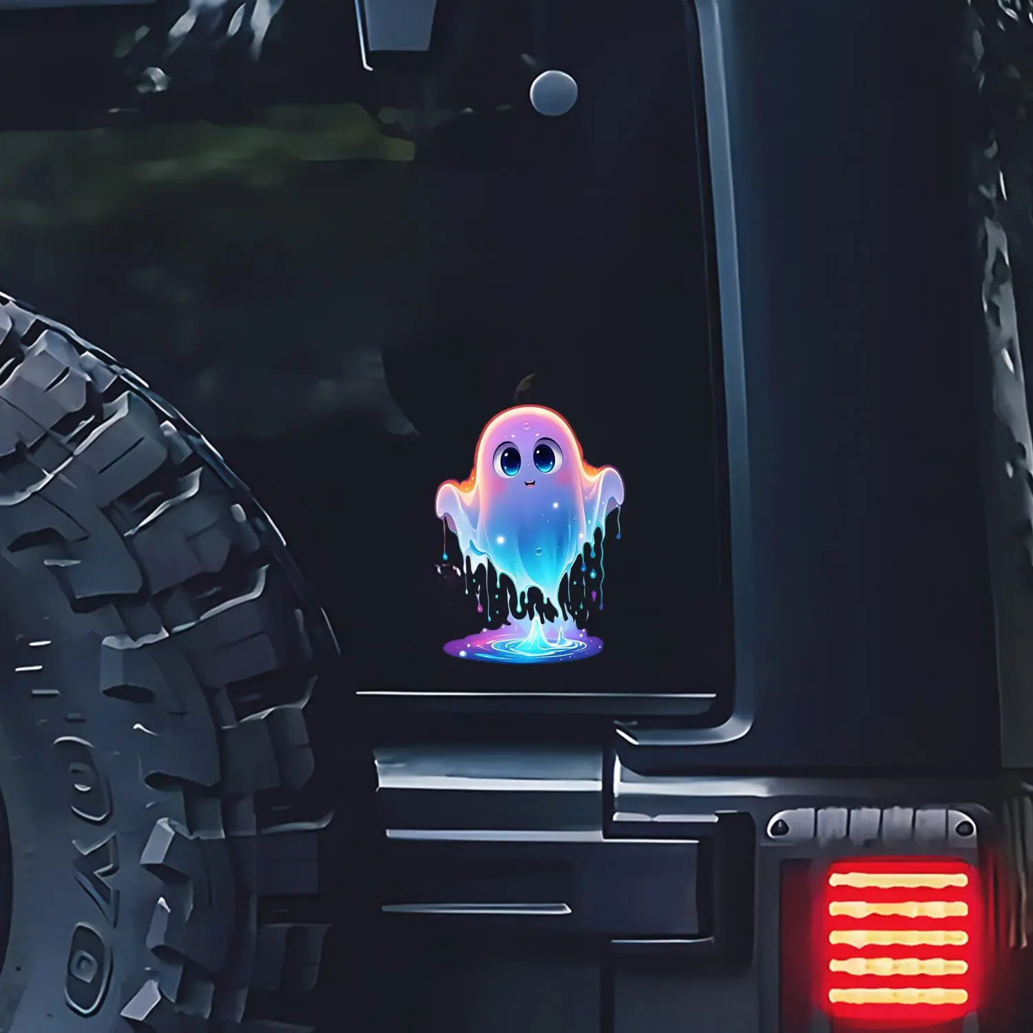 Luminous Ghost Pattern Car Sticker, 1 Count Waterproof Car Decal, Automotive Decals, Sticker for Cars, Decorative Sticker for Car, Truck, Laptop, Glass Door, Car Vehicle Decoration