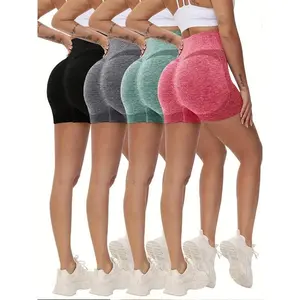 4pcs High Waist Butt Lifting Biker Shorts for Women - Seamless, Slim Fit Workout Shorts for Fitness and Activewear BenefitsGift