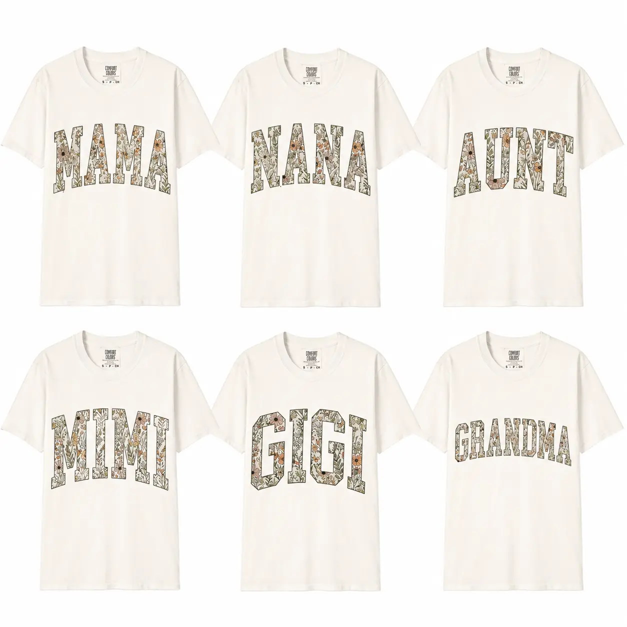 Comfort Colors Custom Mama Floral T-Shirt, Personalized Grandma Gift, Floral Mama Nana Aunt Mimi Gigi Mamaw Gammie Shirt, Mother's Day Gift