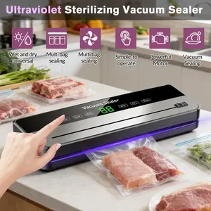 Vacuum Sealer Kit with 30 Bags, 65kPa Automatic Food Sealing Machine, Dual Dry Wet Modes, 6-in-1 Sous Vide Vacuum Sealer#fathersdaygift