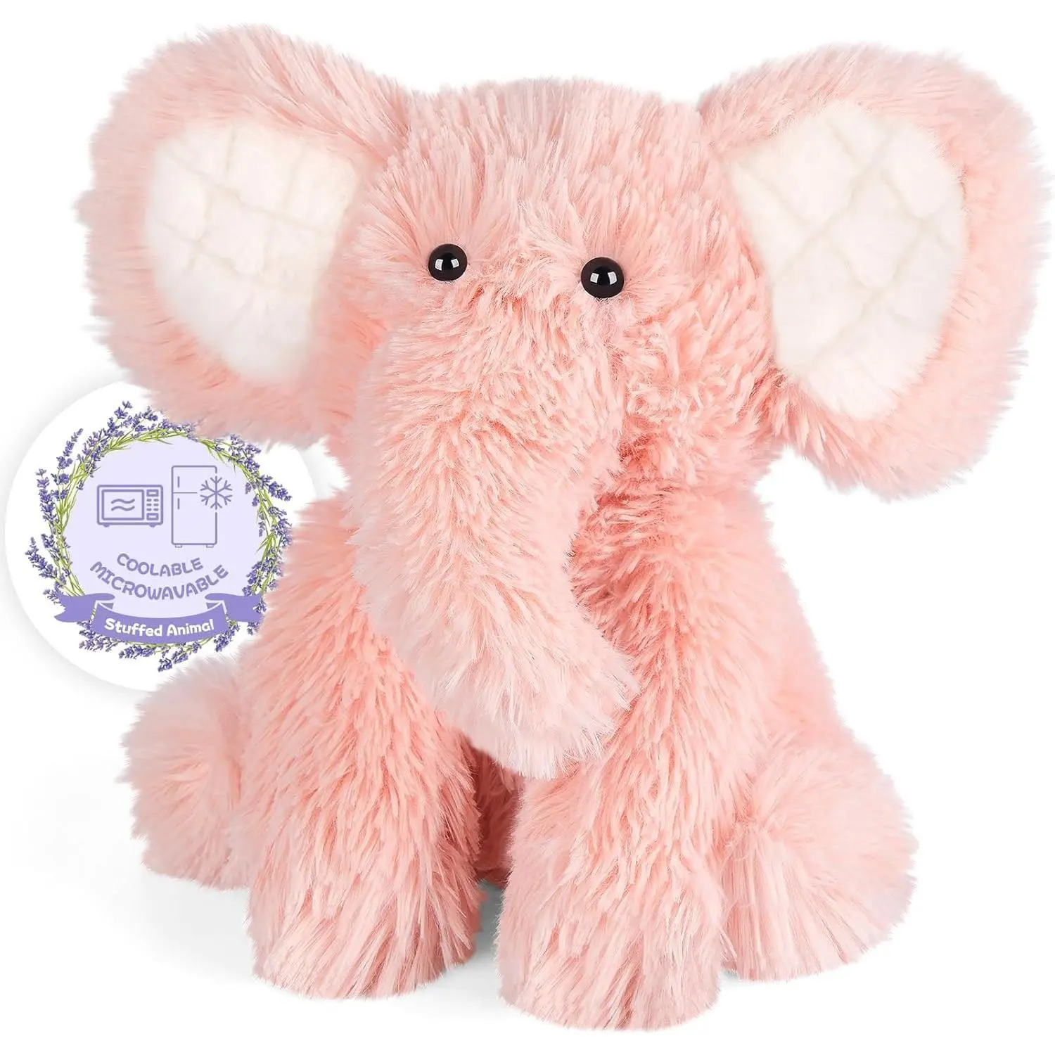 P-Heatable & Coolable Elephant Stuffed Animals, Microwavable Heating Pads, Stress & Discomfort Relief, Elephant Plushies for Companion, Lavender Scented Elephant Toy, Elephant Gifts