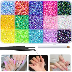 15000 Rainbow Color Resin Beads for Handmade Jewelry Making, Clothing Decoration, Shoe Decorations, Art Crafts, Contemporary Style, DIY Mix Beads, Bead Assortment, DIY Beads