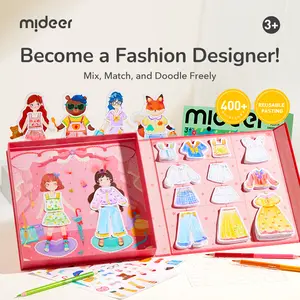 Mideer Paper Doll Kits for Girls Ages 4-7, 240 Colorable Outfits & Dual Tip Pencils, Reuseable Dress Up Games with Storage Box, Kids Fashion Design Kit for Creative Role Play - Drawing