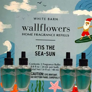 Tis the Sea-Sun White Barn Wallflowers Refill 4pack /Holiday Home Fragances Plugs