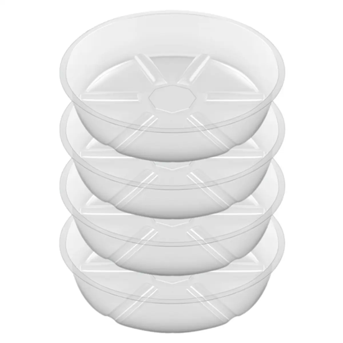 4Pack Clear Plant Saucer 8Inch Plastic Plant Saucers Thicker Plant Tray Flower Pot for Indoor Outdoor Garden