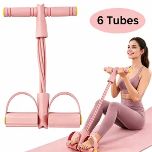 6- Tube Multifunction Pedal Resistance Band, Elastic Pull Rope , Pedal Resistance Bands with Handles Upgraded 6-Tube Natural Rubber, Home Gym Arm & Training Pedal Band, Yoga, Abdominal Training, puller, summervibes