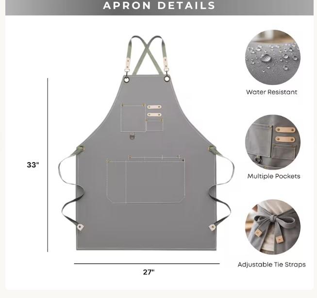 Custom Apron with Embroidered Name, Heavy Duty Cotton Canvas Apron with Pocket, Adjustable Barista Apron, Personalized Apron, Gift For Mom Custom Apron with Embroidered Name, Heavy Duty Cotton Canvas Apron with Pocket, Adjustable Barista Apron, Personalized Apron, Gift For Mom