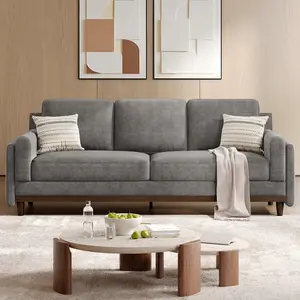 Copiae 87" Waterproof Chenille Sofa, Modern 3-Seater Couch with Deep Seat, Solid Wood Legs, Upholstered Sofa for Living Room Office Apartment