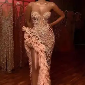 2025 official spring new European and American women's clothing annual meeting fringed tail sexy sequined tube top dress Chic Elegance Feminine Fitted chayce standing collar stretch Formal Flared Style Womenswear Casual Overall Can be used with a raincoat