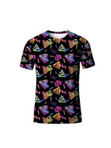 Vintage 80s 90s Graphic T-shirt For Men Retro 3d Printed Geometric T Shirts Hip Hop Short Sleeve Tees Street Oversized T Shirt