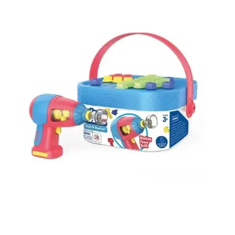 Educational Insights Design & Drill Series Electric Drill Toy - Bolt-It Bucket Brightworks Robot Workshop STEM Toy Gifts for Boys & Girls Ages 3+ - Block Set