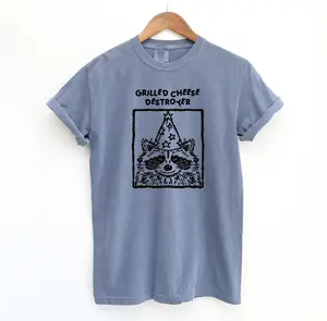 Grilled Cheese Destroyer Vintage T-Shirt, Raccoon Comfort Colors Shirt, Funny Meme Street Cat Graphic Tee