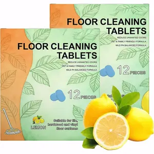 Hard Floor Cleaner Tablets 24 Pack Pre-Measured Cleaning Solution for Hardwood, Tile & Vinyl Floors, Dissolvable Mop Cleaner Tablets for Wet Mopping & Vacuum Mop Systems, Lemon Scent