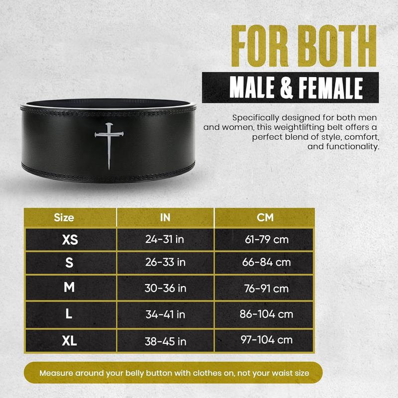 Christian Lever Weight Lifting Belt- 10mm Thick Leather Weightlifting Belt for Men & Women- Durable Leather Weight Belt for Men- High Strength Powerlifting Belt- Squat Belt, Deadlifting Belt