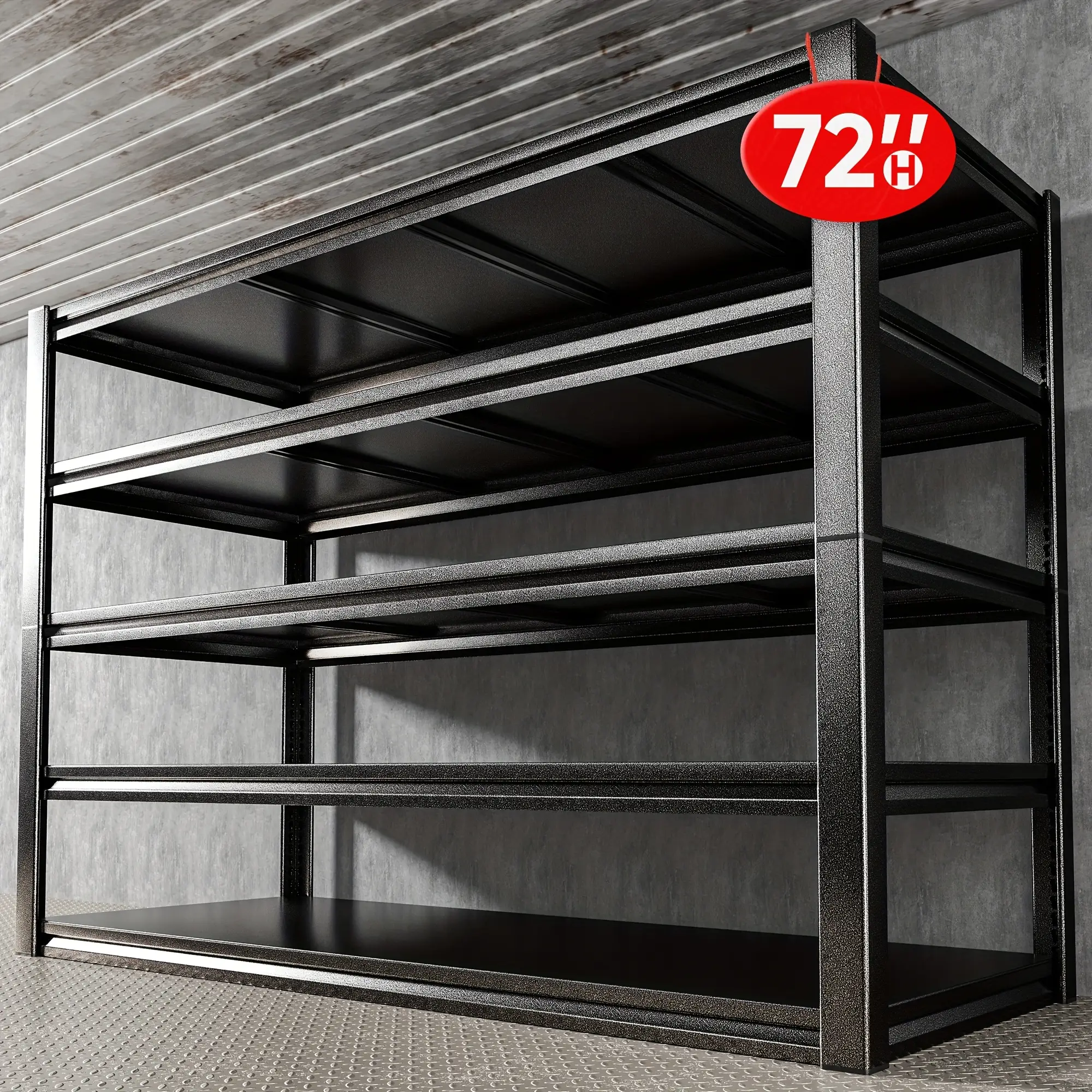 Heavy-duty adjustable garage storage shelves can bear 3000 pounds metal industrial shelves for tool storage, multi-functional storage shelves (Height