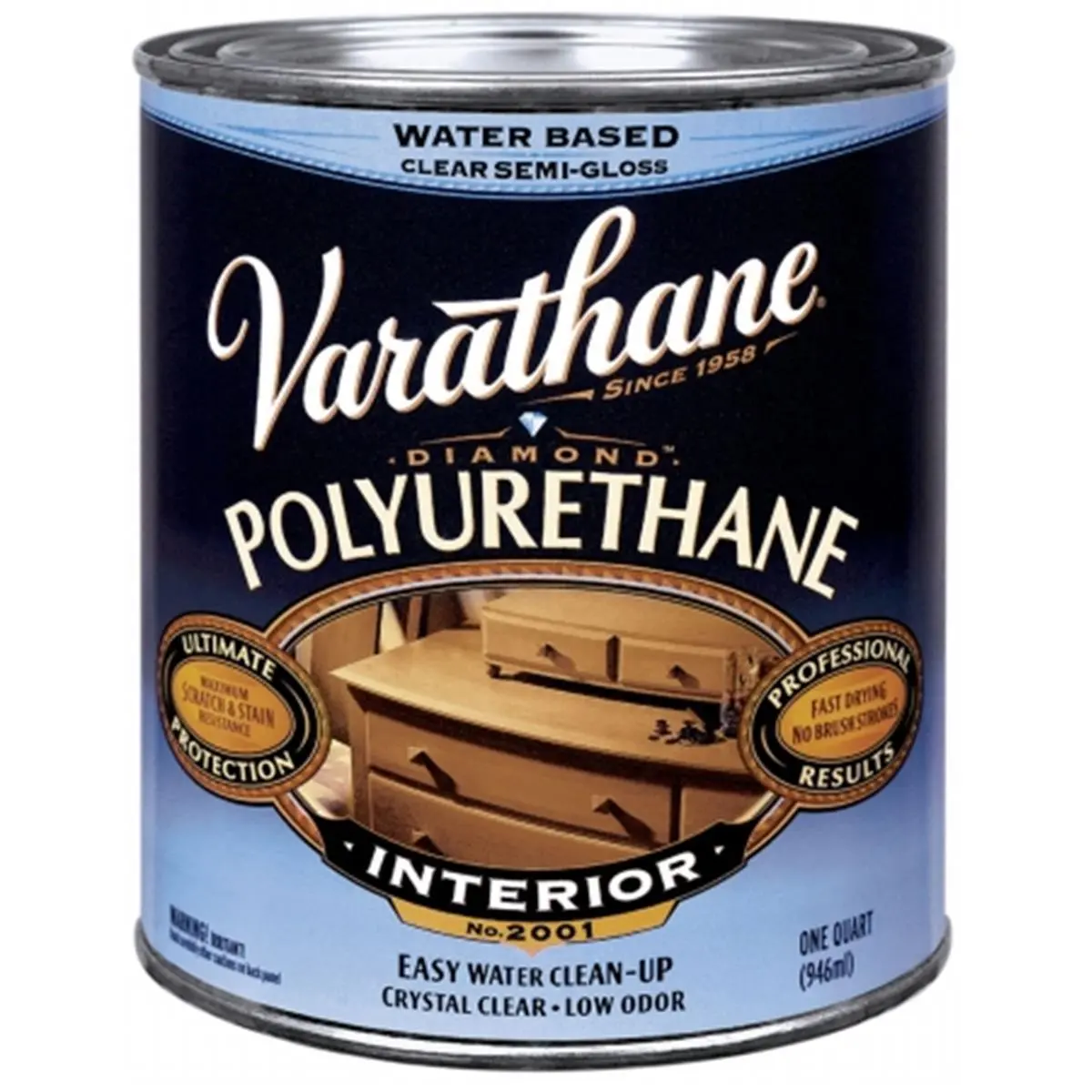 212 MAIN Rustoleum 200241H 1 Qt Interior Water-Based Transparent Diamond Polyurethane Finish - Classic Satin, Water-Resistant, Easy-Apply Coating for Automotive Paint Protection Paintwork, Protects Surfaces