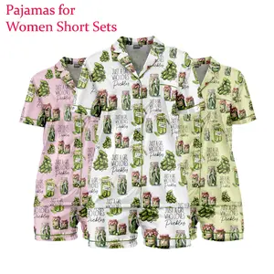 Vintage Canned Pickles Pajama Set Set Satin Silk - Soft And Alluring Nightwear, valentime Gift, Loungewear, Homewear, Ideal Gift for Mom, Gift for her